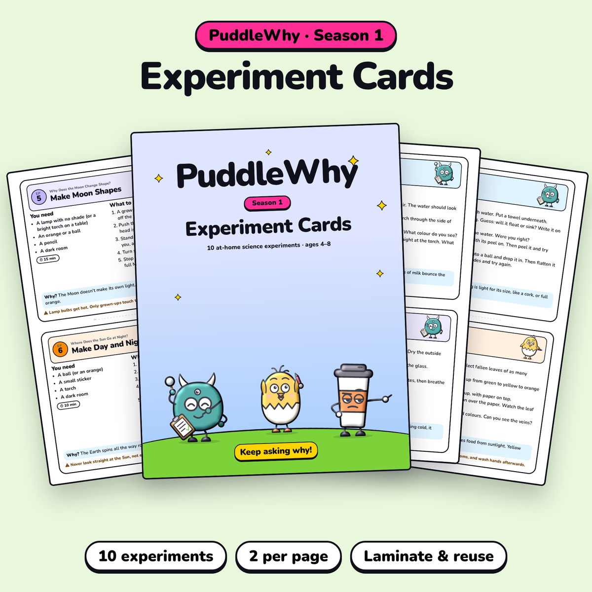 PuddleWhy Science Experiment Cards
